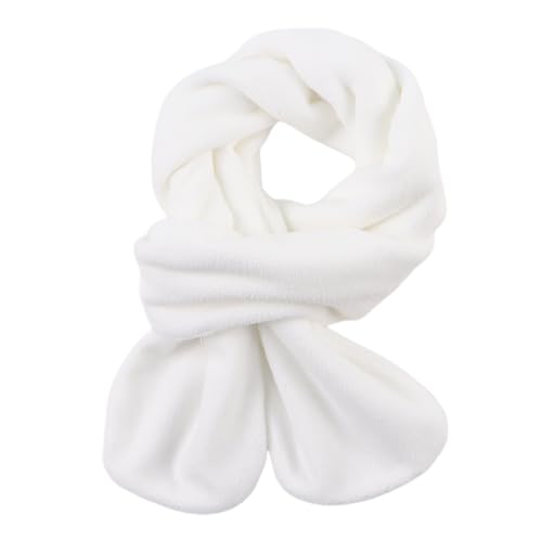 Zsedrut Toddler Winter Scarf Girls Fleece Neck Warmer Solid Color Warm Scarves (White, 2-8Y)