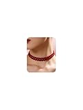 FliuSuax Red Choker for Women Black Lace Choker Necklace Adjustable Gothic Tattoo Lace Chokers Classic Collar Necklaces for Women (red)