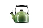 Le Creuset Traditional Stove-Top Kettle with Whistle, Suitable for All Hob Types Including Induction, Enamelled Steel, Capacity: 2.1 L, Bamboo, 40102024080000