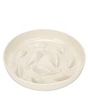 PETTOM Anti Schling Napf Katze, Antischlingnapf Katze Nassfutter Melamin, Slow Feeder Katzen rutschfest, Katzennapf Langsam Fressen mit Hoher Kante gegen Herausfallen (16×16 cm, Weiß)