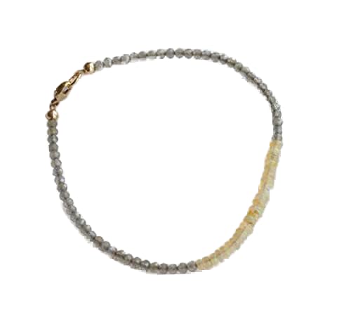 Bracelet labradorite opale Welo 2.5-3mm pierres fines LCBR-4039