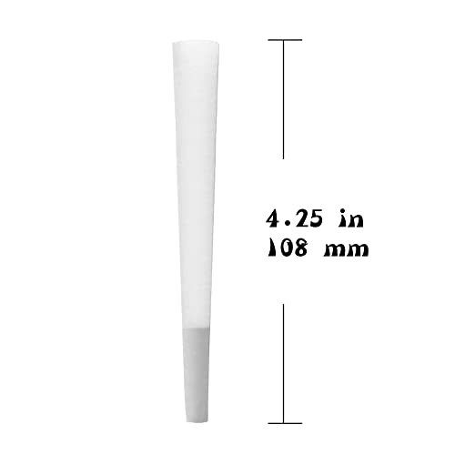 UBUNG 200 Pcs White Cones, White King Size Pre Rolled Cones with Tips, Slow Type White Rolling Paper Cones, Including 1 Funnel Cone Loader and 1 Push Rod