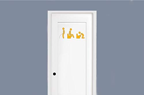 Hatcherabilia Novelty Three Piece Toilet Door Sign Sticker/Bathroom Sticker (Black)