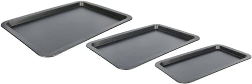 Bandeja para horno con revestimiento antiadherente – Juego de 3 placas de horno – Bandeja para hornear perfecta en...