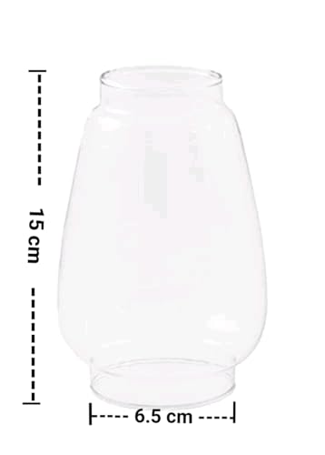 Image of AQB Glass Chimney For Hurricane Lantern, Bottom Diameter 6.5 Centimeter, Candle And Diya Covering Glass, Akhand Diya Flame Guard,Transparent
