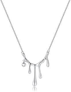 Jadefy Pendant Necklace for Women,18K White Gold Plated Pendant Necklace Hypoallergenic Stylish Necklaces for Women,Jewelry Gift for Women Girls Moonstone Moon and Star/Irregular Water Drop