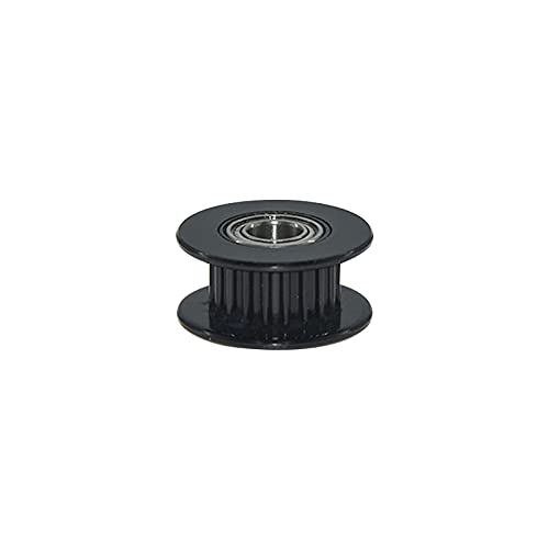 Lysee 3D Printer Parts & Accessories - 20pcs Black GT2 Idler Pulley for 3D Printer Parts Aluminum 20 Teeth 2GT Timing Pulleys Bore 5mm 3mm - (Size: W6 5B Without T)