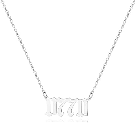 Angel Number Necklace For Women, 18K Gold Plated 000 111 222 333 444 555 666 777 888 999 Necklace Numerology Jewelry