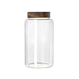 OnePine Glas Vorratsdosen mit Luftdicht Holzdeckel Moderner Glasbehälter Kaffeedose Teedose,...