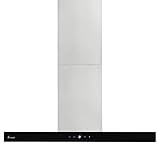 Campana Extractora 90 cm/Campana Isla/acero inoxidable/vidrio negro/apagado automático/Funcionamiento táctil/DELTA-INSEL-TC9