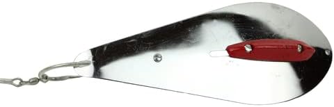 10" Bunker Spoon with Trailing Treble Hook Assembly and Adjustable Keel Weight for Striped Bass Tuna Saltwater Fishing Angling