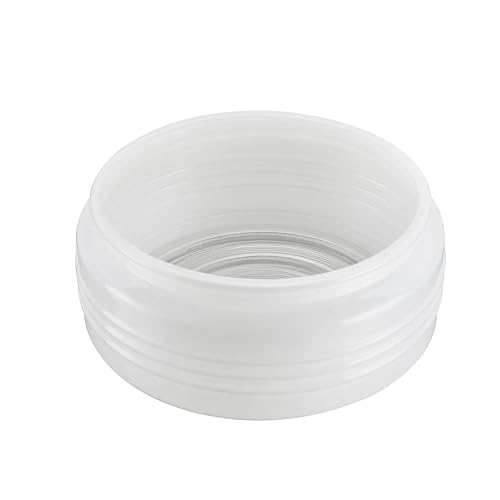 Image of Aspen Creative 25014-60-2, White and Clear Glass Drum Shade for Hallways, Closets, Kitchen and Bathroom, Size: 8-1 /2 inch D x 4 inch H, 2 Pack