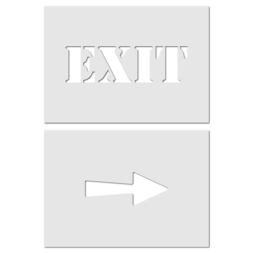 Image of Exit and Arrow Stencil Set - Small Exit Word and Arrow Symbol Template - Sign Making Stencil by CraftStar