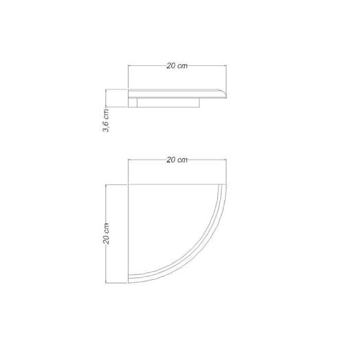 Prateleira Canto Natural - Modulare - Cor Creme - Tramontina