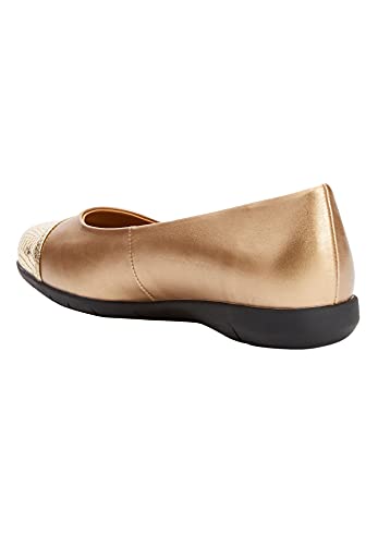 Comfortview Women's Wide Width The Fay Flat Shoes - 12 W, Black #TOP2