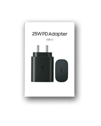 Image of Original 25W Type C Mobile Adapter Superfast Charging Compatible with Samsung S25 S20 FES20+S21S21+S21 FEM32M33 5GM34A05A15A35A54F14-Black with SIX Months Replacement Warranty