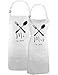 Mr. and Mrs. 2018 Couples Cooking Aprons, Funny Kitchen Aprons Set Engagement Wedding for Couples and Newlyweds
