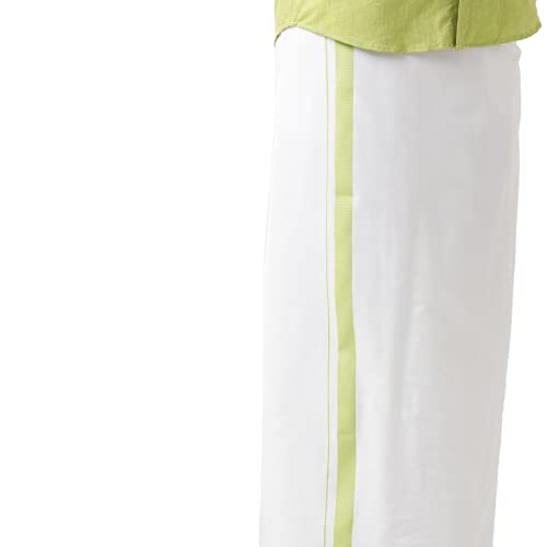 Image of UATHAYAM Varna Pale Green Cotton Slim Fit Solid Half Sleeve Shirt and Dhoti Set Combo