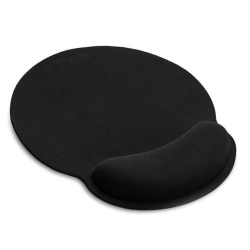 TEKXDD Alfombrilla Ratón Ergonómico con Reposamuñecas, Mouse Pad 21 x 25 cm, Alfombrilla de Ratón para PC, Portátil, Oficina y Hogar, Negro