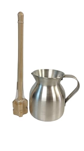 CHOCOLATERA - 1.5 litros - CHOCOLATERA DE Aluminio Y Molinillo DE Madera - Producto Hecho EN Colombia