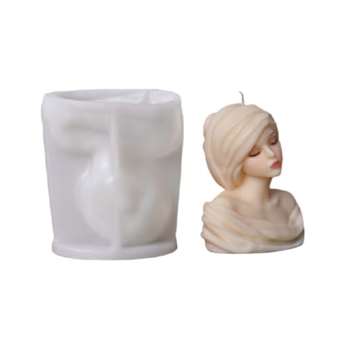 DAYnagh 3D Girl Candle Mold Silicone Resin Mold Girl Candle Mold Silicone Mold for Resin Cake Mold Clay Resin Making Molds Candle Making Molds Craft Supplies (C)