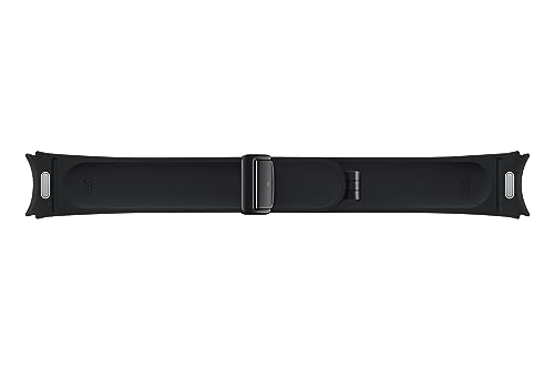 Image of SAMSUNG Galaxy Watch 6, 5, 4 Series Hybrid Eco Leather Band, Wide, Magnetic D-Buckle Closure for Men, Women, Smartwatch Replacement Strap, One Click Attachment, Medium /Large, ET-SHR94LBEGUJ, Black