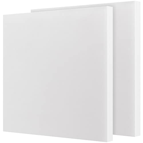 JOIKIT 2 hojas UHMW de 10 x 10 pulgadas, polietileno ultra alto peso molecular, blanco opaco, tolerancia estándar, tablero de polietileno grueso de 1 pulgada