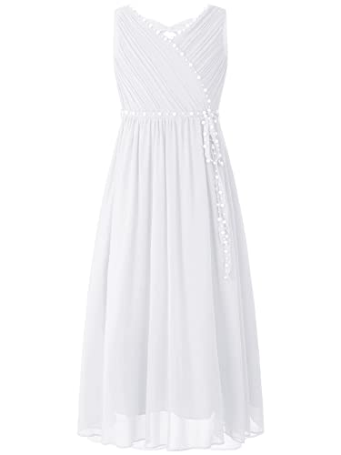 iEFiEL Mädchen Kleid Festlich Lang Kinder Kleidung Hochzeit mit Perlen...