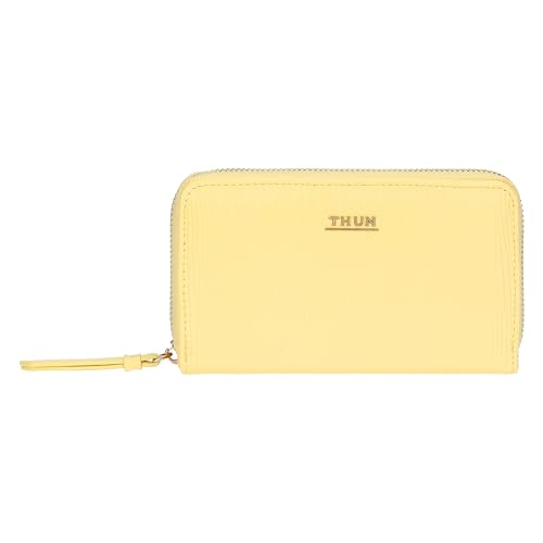THUN Portafoglio medio giallo, ecopelle, Collezione Sempre con Me, 16,3 x 3 x 10 cm