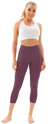AFITNE High Waisted Capri Leggings for Women Tummy Control Workout Athletic Stretchy Leggings Cropped Yoga Pants with Pockets - Image 8