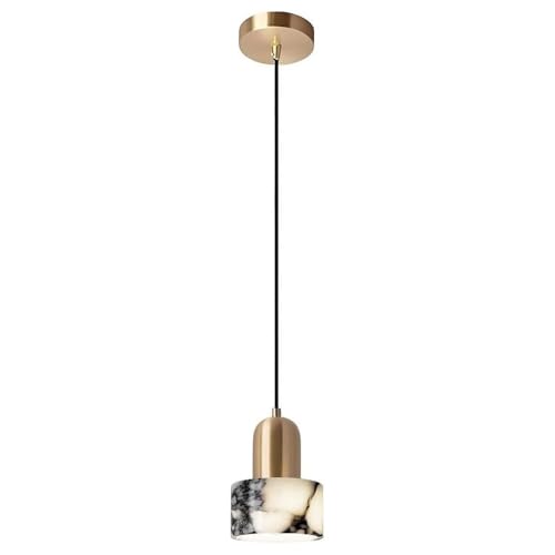 Suspension marbre moderne cylindrique pour éclairage de chevet et couloir