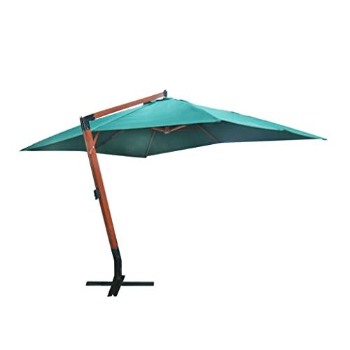 ZQQLVOO Gartenschirm Parasol Sonnenschirm für pflanzen Ampelschirm Holz grün 4 x 3 m