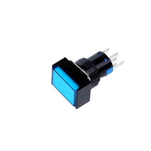 Interruptor de 16mm momentáneo azul 12V para personalización de salpicaderos y simulación 2