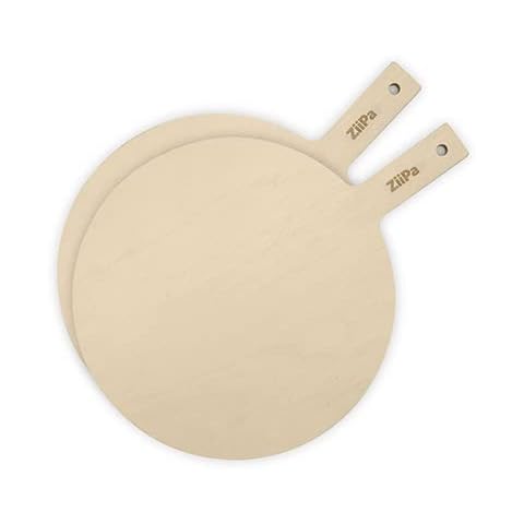 ZiiPa - Juego de 2 tablas de pizza redondas de madera Cover