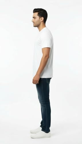 Image of Men's 100% Supima Cotton Crew Neck T-Shirt - Classic Slim Fit, Ultra-Soft Breathable Fabric, Short Sleeve Solid Tee