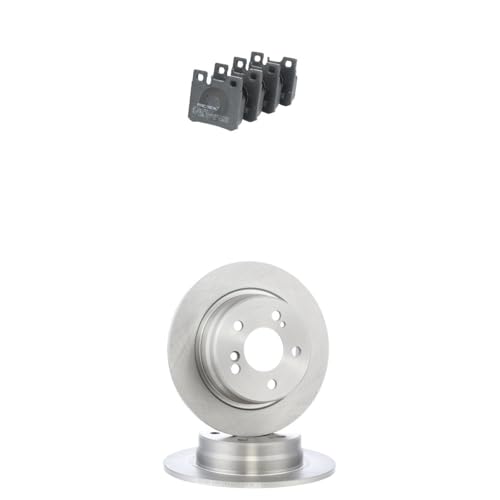 RIDEX Kit de discos de freno y pastillas 3405B2444 Eje trasero Chapa antichirridos macizo