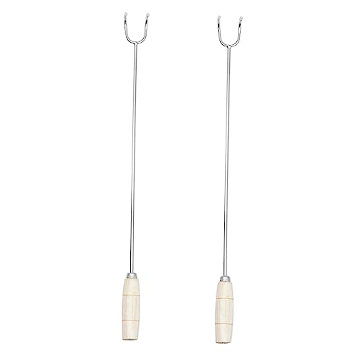 Yardwe 2piezas Gancho para Carne De Acero Inoxidable Ganchos para Tocino y Barbacoa Utensilios De Cocina para Parrilladas Jardín