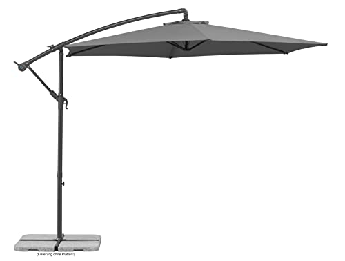 Schneider Sonnenschirm 772-15 Venus, grau, 300 cm rund, Gestell Stahl, Bespannung Polyester, 11.2 kg