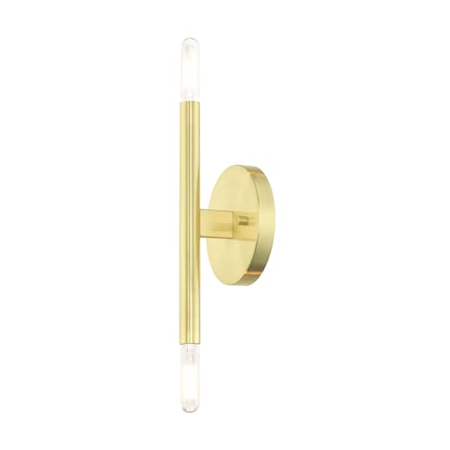 Image of Livex Lighting 51172-12 Copenhagen Collection 2 Light ADA Sconce, Brass