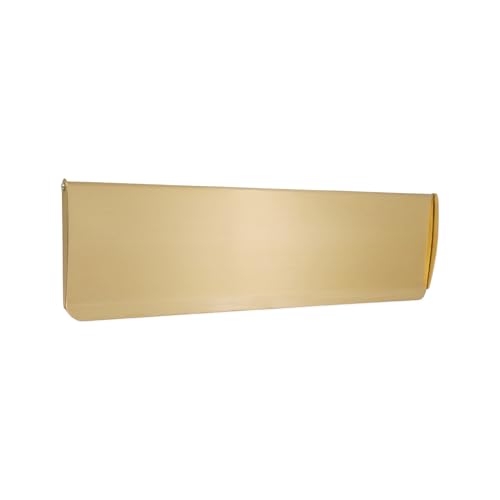 Image of Infinity Decor 11” or 12” Victorian Letter Plate Tidy Inner Flap - Solid Brass Letterbox Internal Door Cover Plate (Satin Brass, 11")