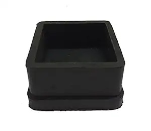 Susan Rubbers 2 Inch (50 mm) Square Rubber Bush or Cap or Feet for Furniture Leg - Black - #2SB012 Pack of 12