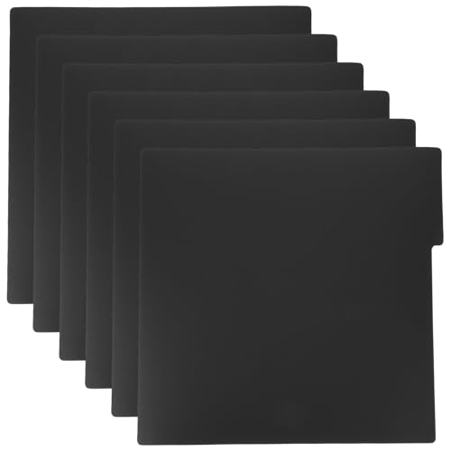 Separadores de discos de vinilo de plástico negro impermeable, pack de 6 unidades de 0,75 mm