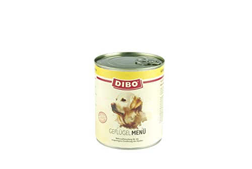 DIBO Menü Geflügel, 6 x 800g-Dose, Hundefutter, Nassfutterohne Konservierungsstoffe, Reine Fleischdosen aus frischem und natürlichem Fleisch Qualität