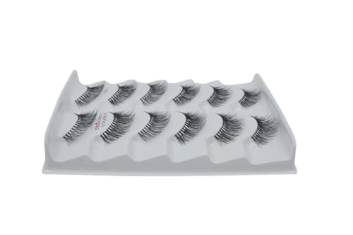 Red Cherry #213 False Eyelashes, Human Hair, Black (Pack of 6 Pairs)