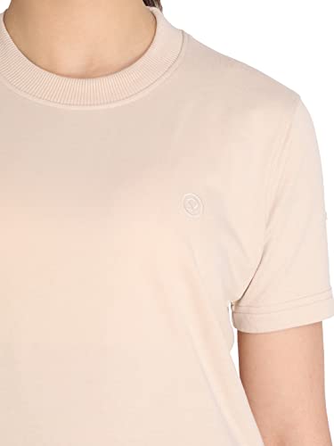 Image of CHKOKKO Women's Terry Cotton Loose Fit Half Sleeve Casual Style T-Shirt