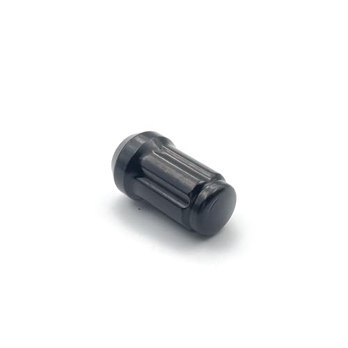 Image of 20PCS 1 /2-20 Black Spline Lug Nuts with 1 Key - 17mm Hex, 1.35 inch Tall, 0.8 inch Wide - Black Solid Lug Nuts Compatible with Wrangler, Liberty Aftermarket