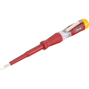 Comprobador de tensiÃ³n ViGOR V1138 I 150-250V, comprobado por VDE, salida: perfil ranurado, anchura entre planos: 0,5 x 3 mm con clip de sujeciÃ³n para un transporte prÃ¡ctico