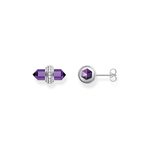 Clous d'oreilles en argent cristal onyx violet pour femme