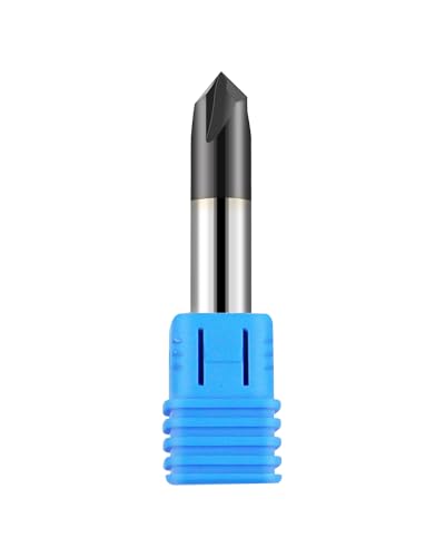 Image of 3 /8in Solid Carbide End Mill,Chamfer Mill-Double End,4 Flute, 90 Chamfer Angle,AlTiN Coated Bits Tool for Medium Hardness Steel, Brass, Iron