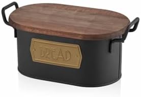 The Mia Ekmek Saklama Kabı & Çay Şeker Kahve Kavanozu Küçük 3 Lü - Siyah Gold - Görsel 2